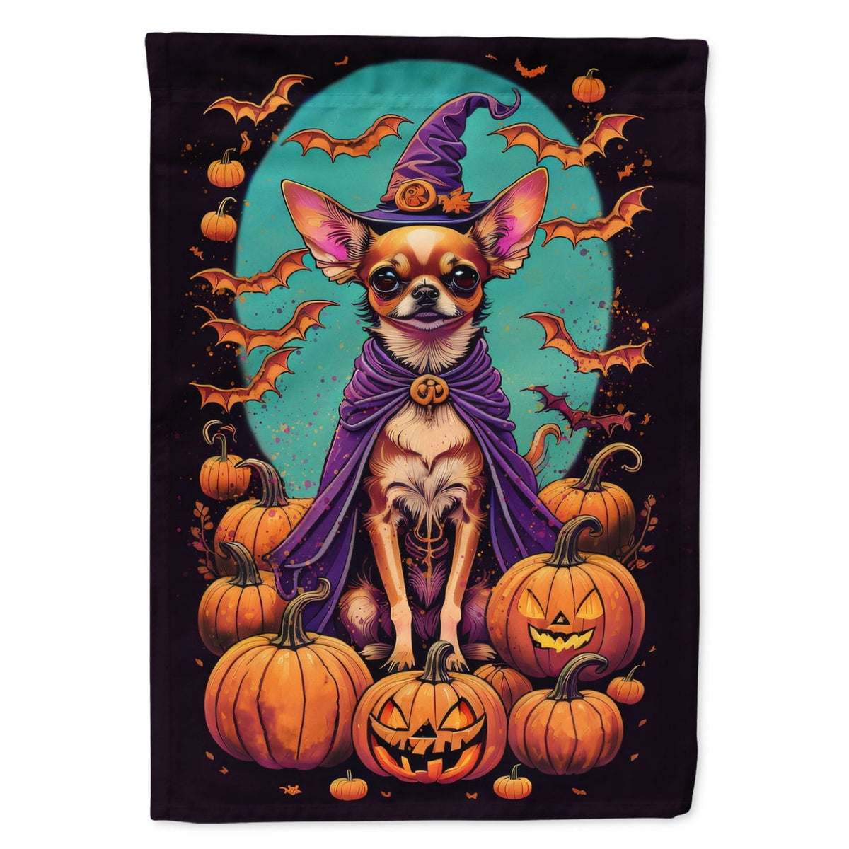 Haunt & Co Halloween Italian Greyhound Dog House Flag 28x40IN Double-Sided Polyester Decorative Sleeve Pole Flag