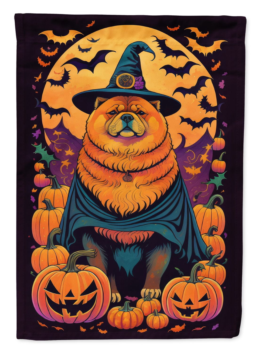 Haunt & Co Halloween Pug Dog House Flag 28x40IN Double-Sided Polyester Decorative Sleeve Pole Flag
