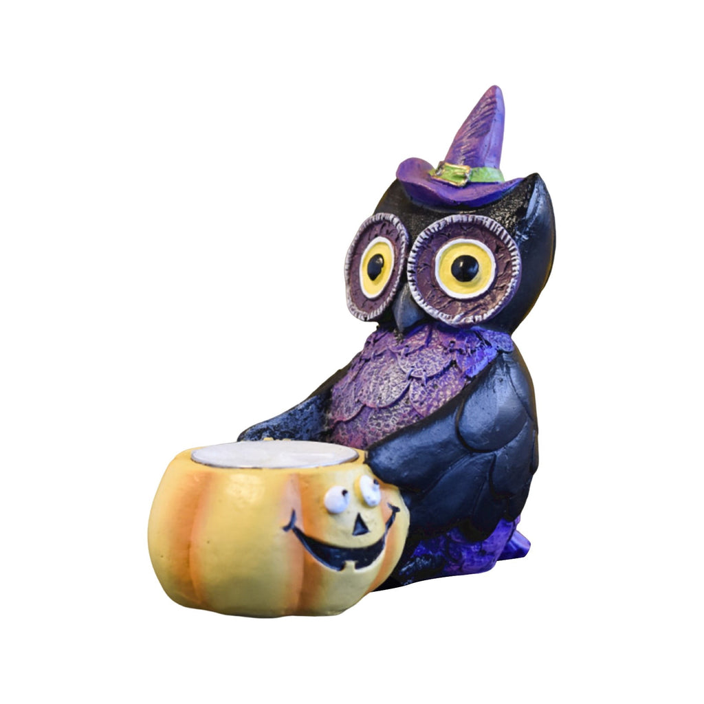 Haunt & Co Halloween Creepy Owl Ornaments â?? Lifelike Details with Spooky Light Effects, Halloween Decorations for Snack Tables, Dessert Stations & Halloween Party Setups â?? perfect for Haunted House Setups