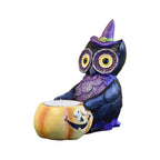 Haunt & Co Halloween Creepy Owl Ornaments â?? Lifelike Details with Spooky Light Effects, Halloween Decorations for Snack Tables, Dessert Stations & Halloween Party Setups â?? perfect for Haunted House Setups
