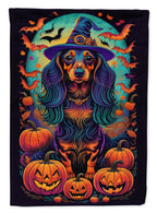 Haunt & Co Halloween Airedale Terrier Dog House Flag 28x40IN Double-Sided Polyester Decorative Sleeve Pole Flag