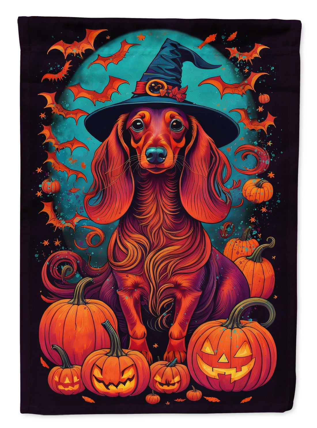 Haunt & Co Halloween Pug Dog House Flag 28x40IN Double-Sided Polyester Decorative Sleeve Pole Flag