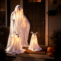 Haunt & Co Halloween Decorations, LED Lighted Ghost Walking Dog Statues, Spooky Halloween Indoor Decor for Home Tabletop Patio Garden Ornament (Ghost*1?? Ghost Dog*2)