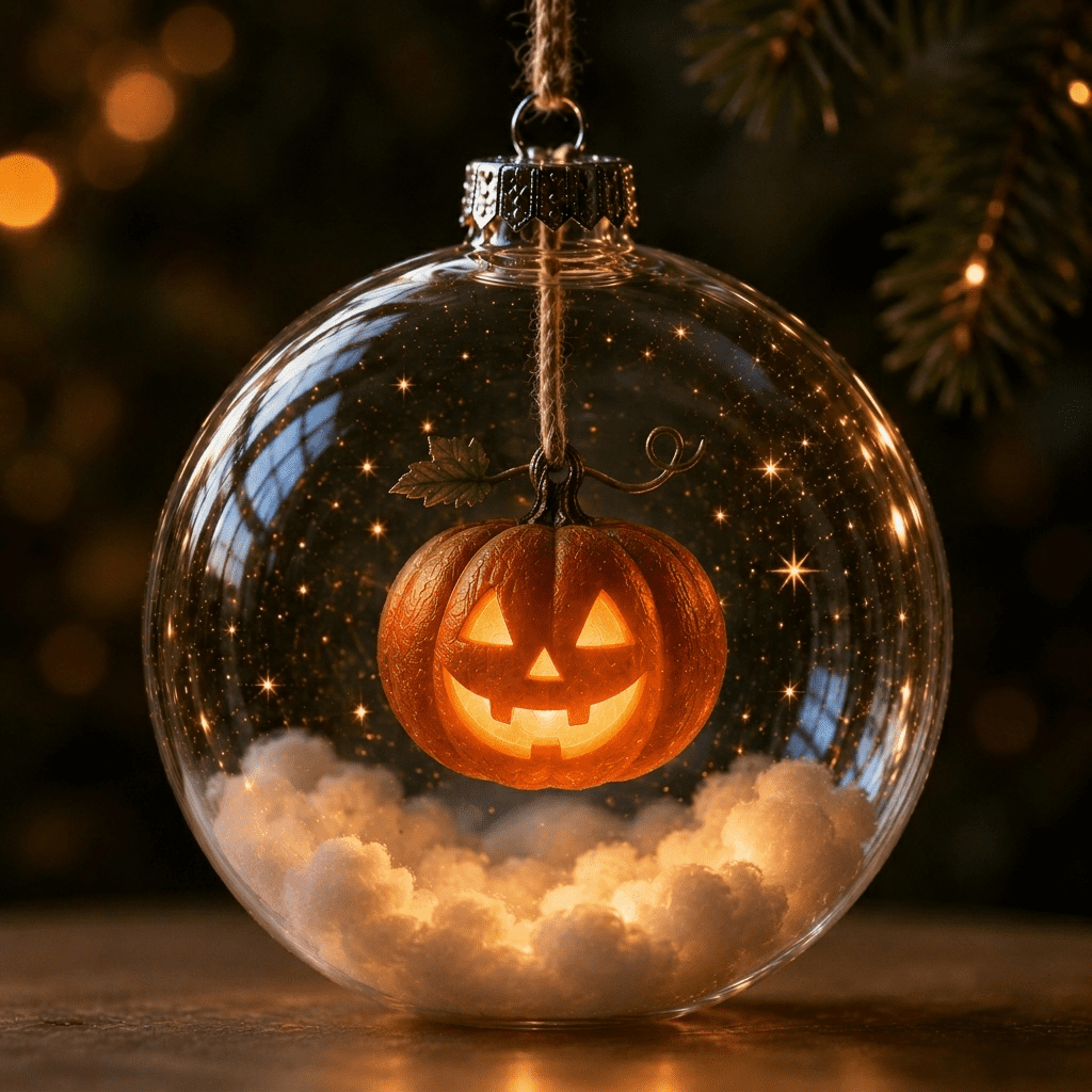 Haunt & Co Halloween Decorations Tree Ornaments Collection-Glowing Halloween Ornament Collection â?? Cat, Witch, Pumpkin & Ghost Baubles
