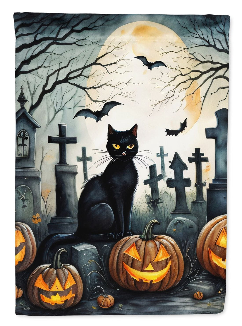 Haunt & Co Halloween Pug Dog House Flag 28x40IN Double-Sided Polyester Decorative Sleeve Pole Flag