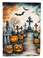 Haunt & Co Halloween Keeshond Dog House Flag 28x40IN Double-Sided Polyester Decorative Sleeve Pole Flag