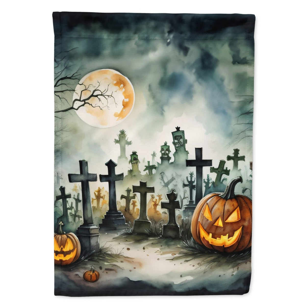 Haunt & Co Halloween Rottweiler Dog House Flag 28x40IN Double-Sided Polyester Decorative Sleeve Pole Flag