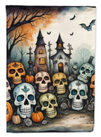 Haunt & Co Halloween Pug Dog House Flag 28x40IN Double-Sided Polyester Decorative Sleeve Pole Flag