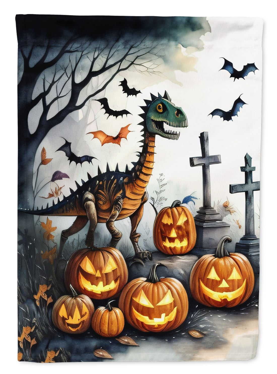 Haunt & Co Halloween Airedale Terrier Dog House Flag 28x40IN Double-Sided Polyester Decorative Sleeve Pole Flag