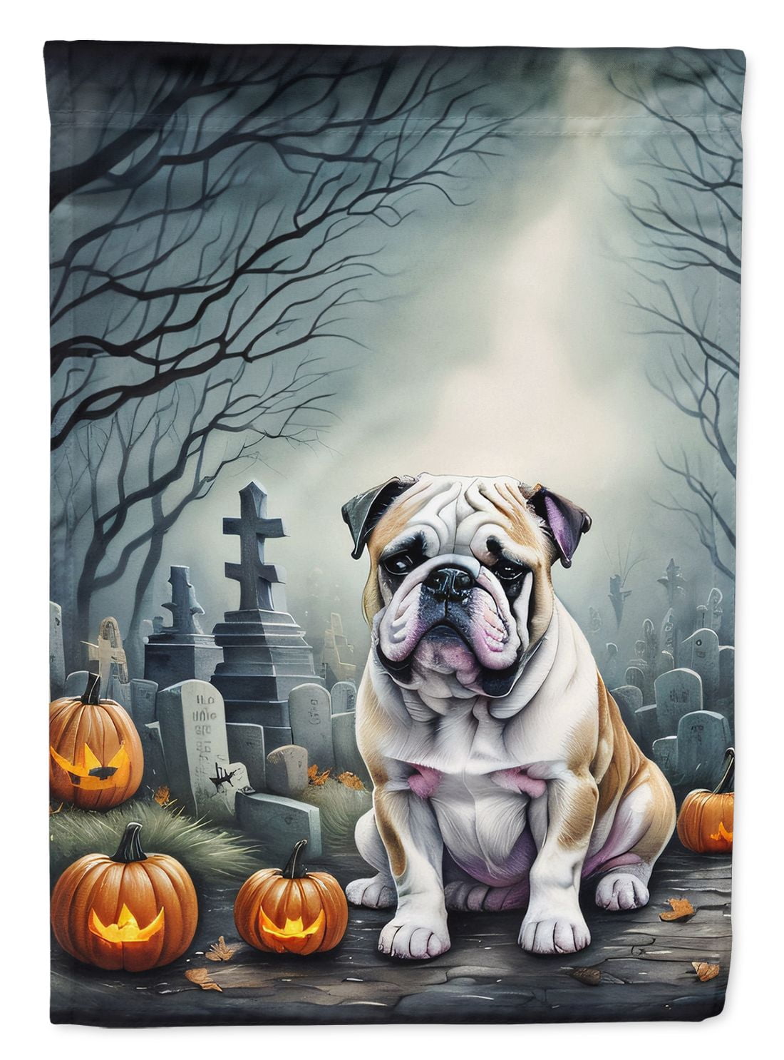 Haunt & Co Halloween Rottweiler Dog House Flag 28x40IN Double-Sided Polyester Decorative Sleeve Pole Flag