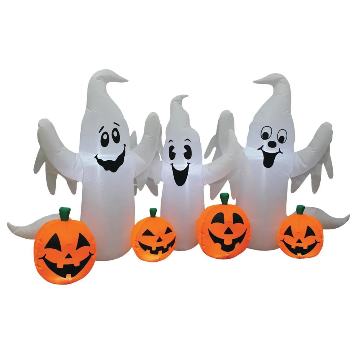 Haunt & Co 8 ft Inflatable Ghosts with Pumpkin Decoration