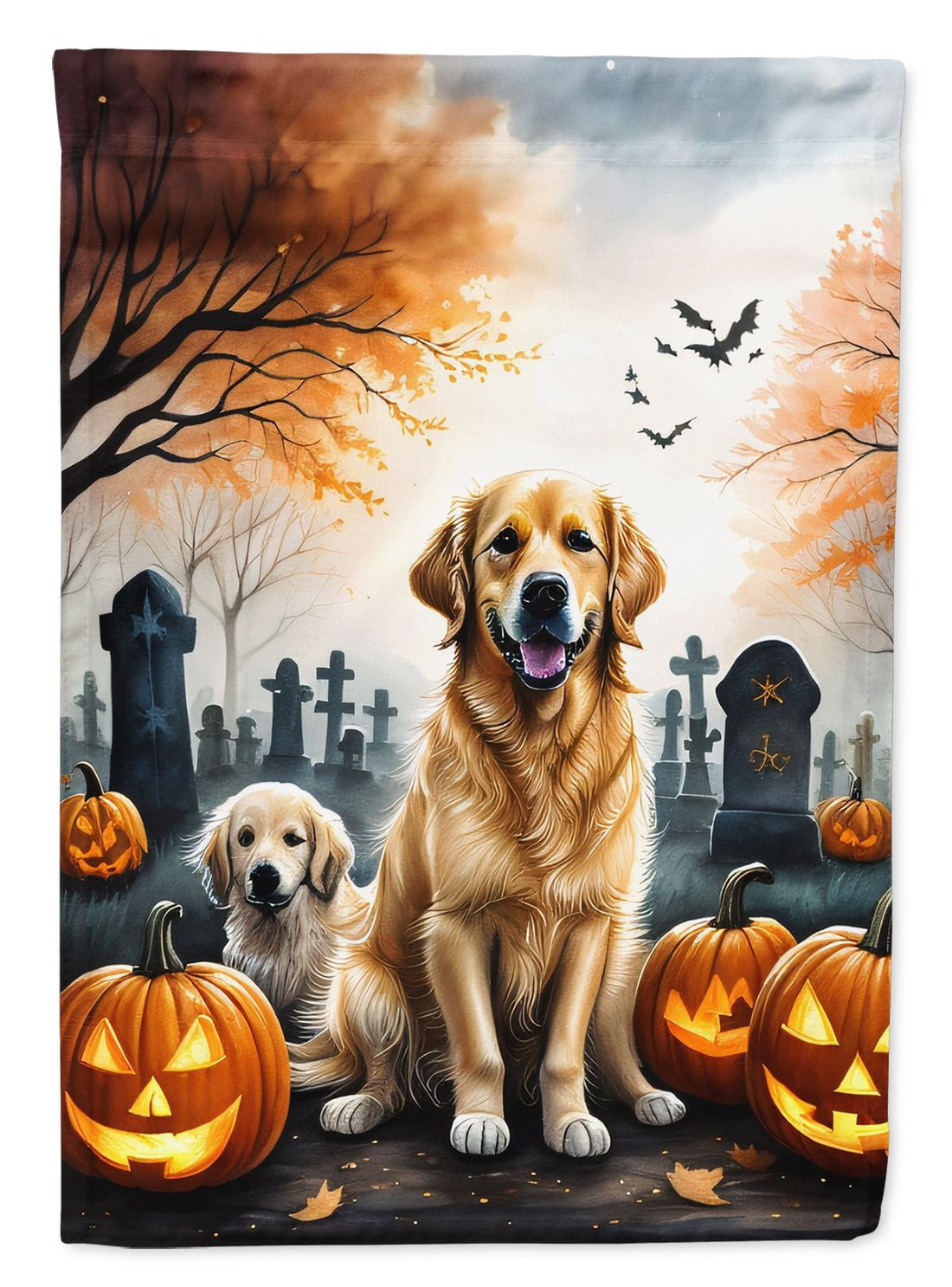 Haunt & Co Halloween Pug Dog House Flag 28x40IN Double-Sided Polyester Decorative Sleeve Pole Flag
