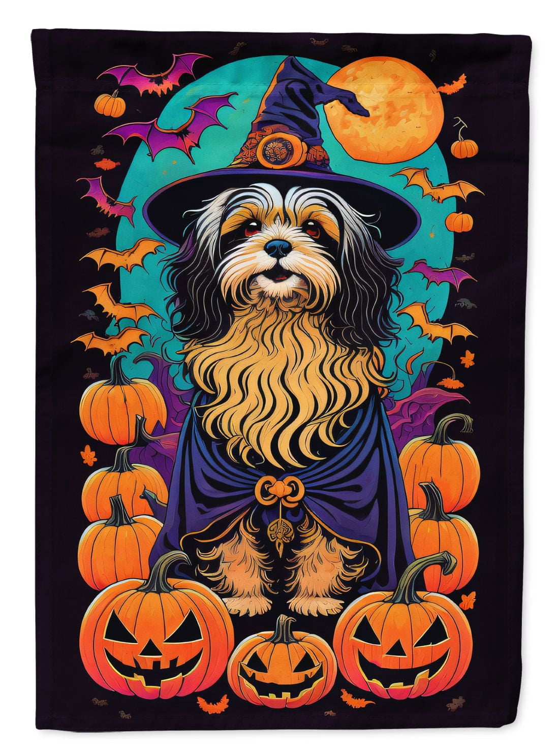 Haunt & Co Halloween Pug Dog House Flag 28x40IN Double-Sided Polyester Decorative Sleeve Pole Flag