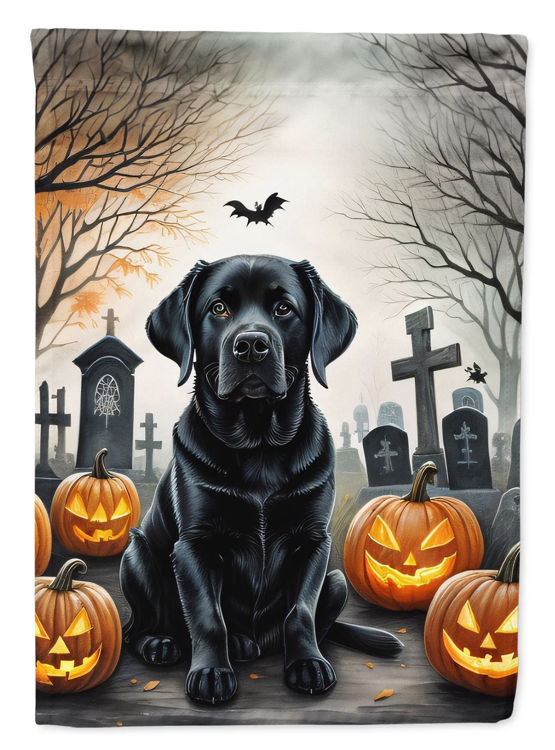 Haunt & Co Halloween Airedale Terrier Dog House Flag 28x40IN Double-Sided Polyester Decorative Sleeve Pole Flag