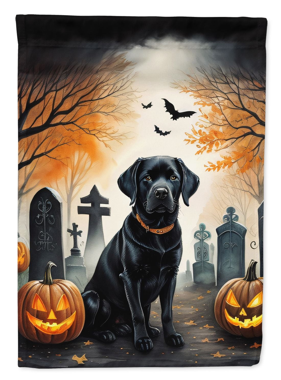 Haunt & Co Halloween Papillon Dog House Flag 28x40IN Double-Sided Polyester Decorative Sleeve Pole Flag
