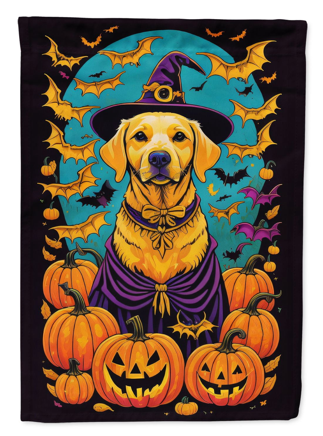 Haunt & Co Halloween Pug Dog House Flag 28x40IN Double-Sided Polyester Decorative Sleeve Pole Flag