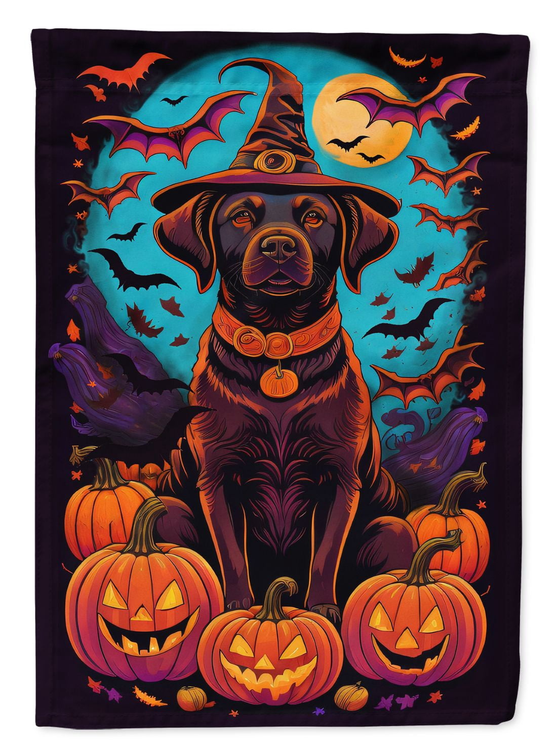 Haunt & Co Halloween Rottweiler Dog House Flag 28x40IN Double-Sided Polyester Decorative Sleeve Pole Flag