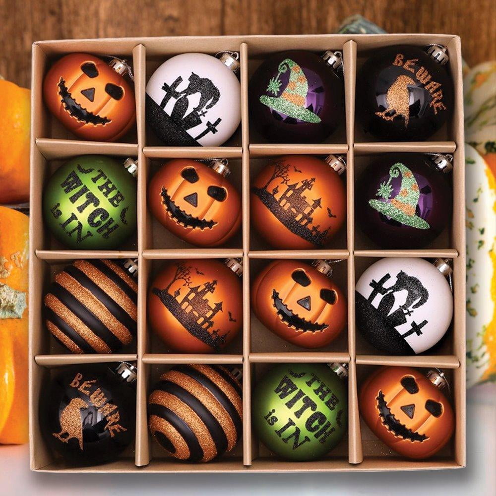 Haunt & Co Halloween Ornament Round Ball 16 Piece Set