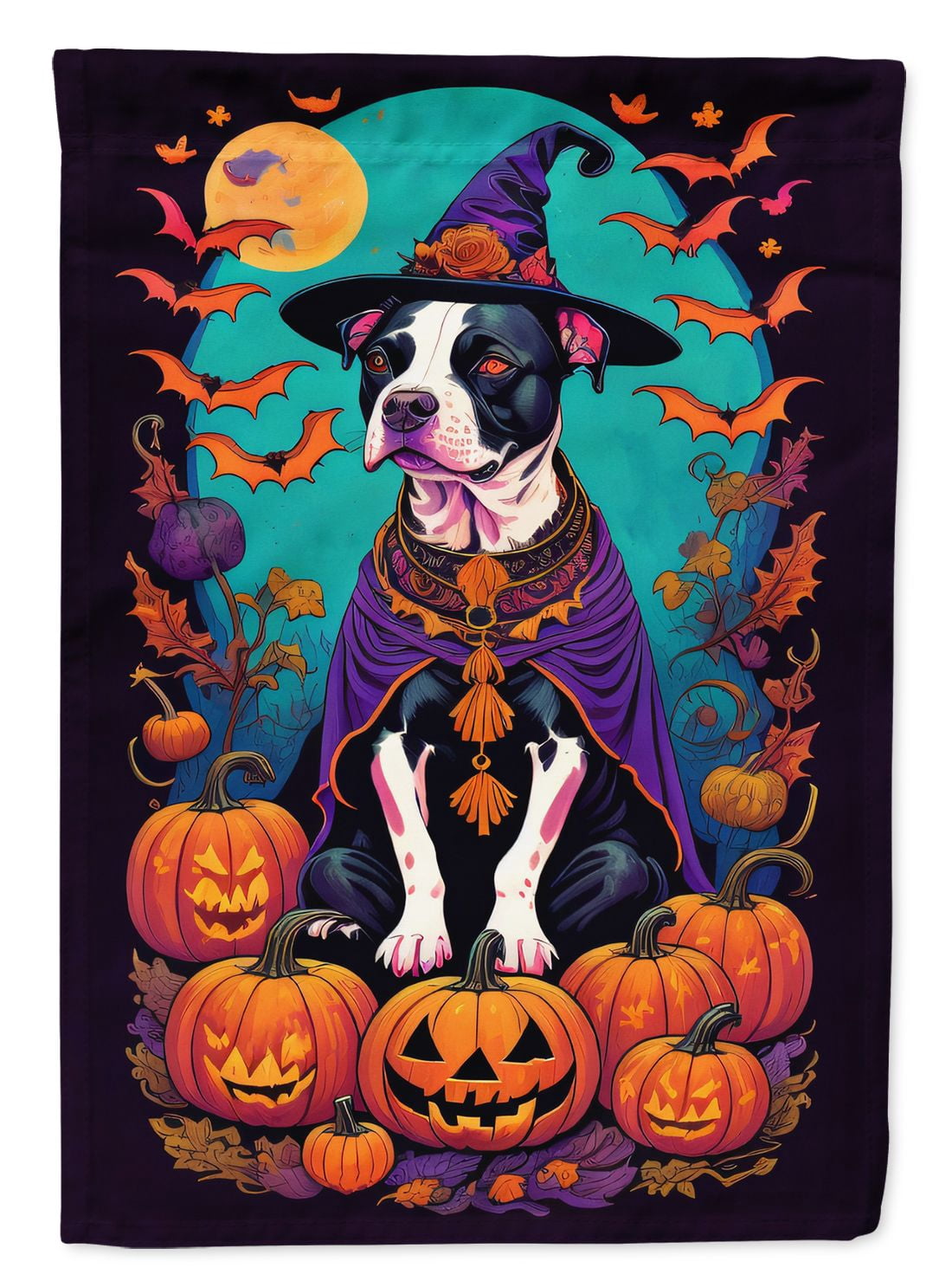 Haunt & Co Halloween Italian Greyhound Dog House Flag 28x40IN Double-Sided Polyester Decorative Sleeve Pole Flag