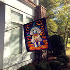 Haunt & Co Halloween Pug Dog House Flag 28x40IN Double-Sided Polyester Decorative Sleeve Pole Flag
