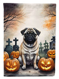 Haunt & Co Halloween Pug Dog House Flag 28x40IN Double-Sided Polyester Decorative Sleeve Pole Flag