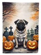 Haunt & Co Halloween Pug Dog House Flag 28x40IN Double-Sided Polyester Decorative Sleeve Pole Flag