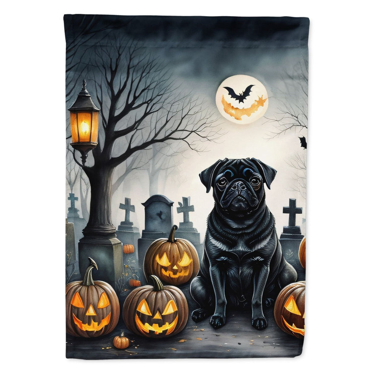 Haunt & Co Halloween Airedale Terrier Dog House Flag 28x40IN Double-Sided Polyester Decorative Sleeve Pole Flag