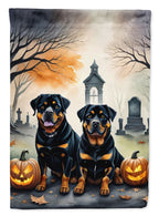Haunt & Co Halloween Rottweiler Dog House Flag 28x40IN Double-Sided Polyester Decorative Sleeve Pole Flag