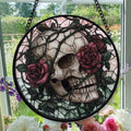 Haunt & Co Halloween Skull Roses Stained Glass Window Hanging, Festival Gift Ornament, Motherâ??S Day Keepsake, Valentineâ??S Day Decor, Christmas Ornament Gift, Keepsake 2025