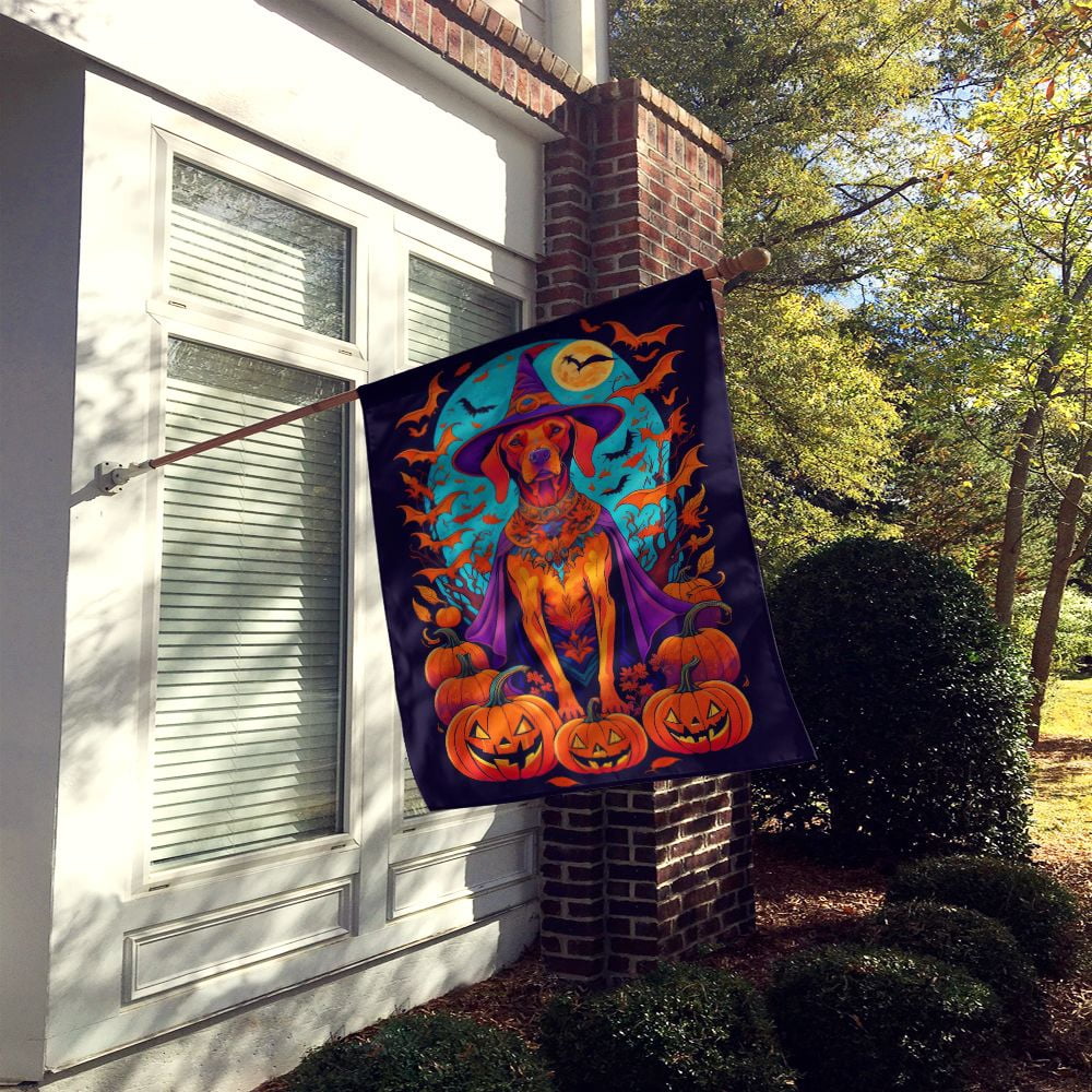 Haunt & Co Halloween Airedale Terrier Dog House Flag 28x40IN Double-Sided Polyester Decorative Sleeve Pole Flag