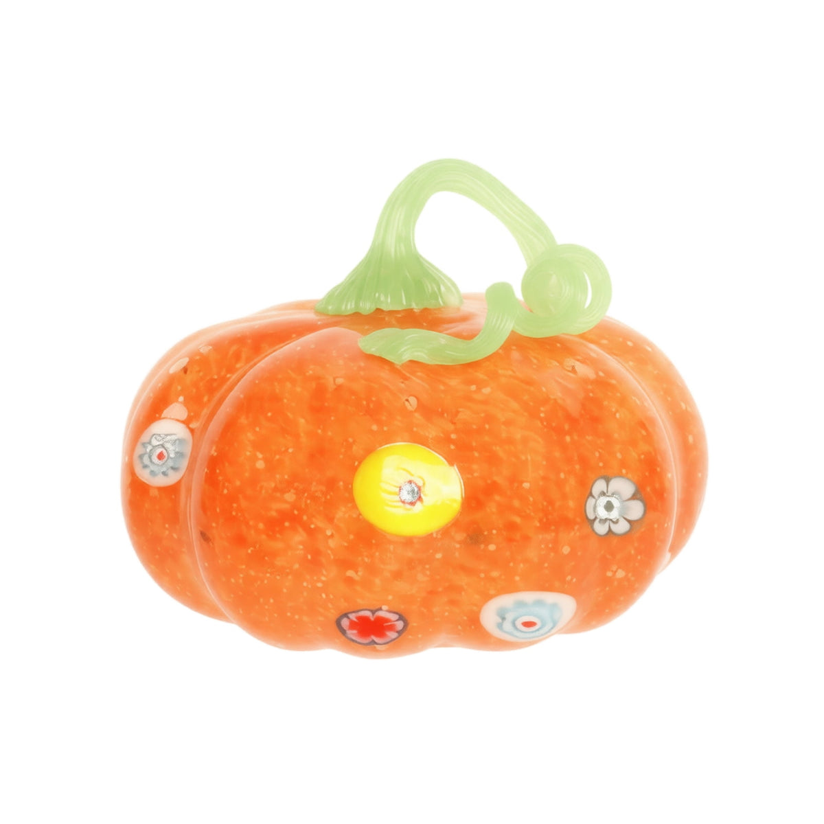 Haunt & Co Hand Blown Glass Pumpkin Figurines Halloween Decorations - Colorful Halloween Pumpkin Ornaments with Unique Swirl Patterns, Festive Tabletop & Tree Hanging Decoration