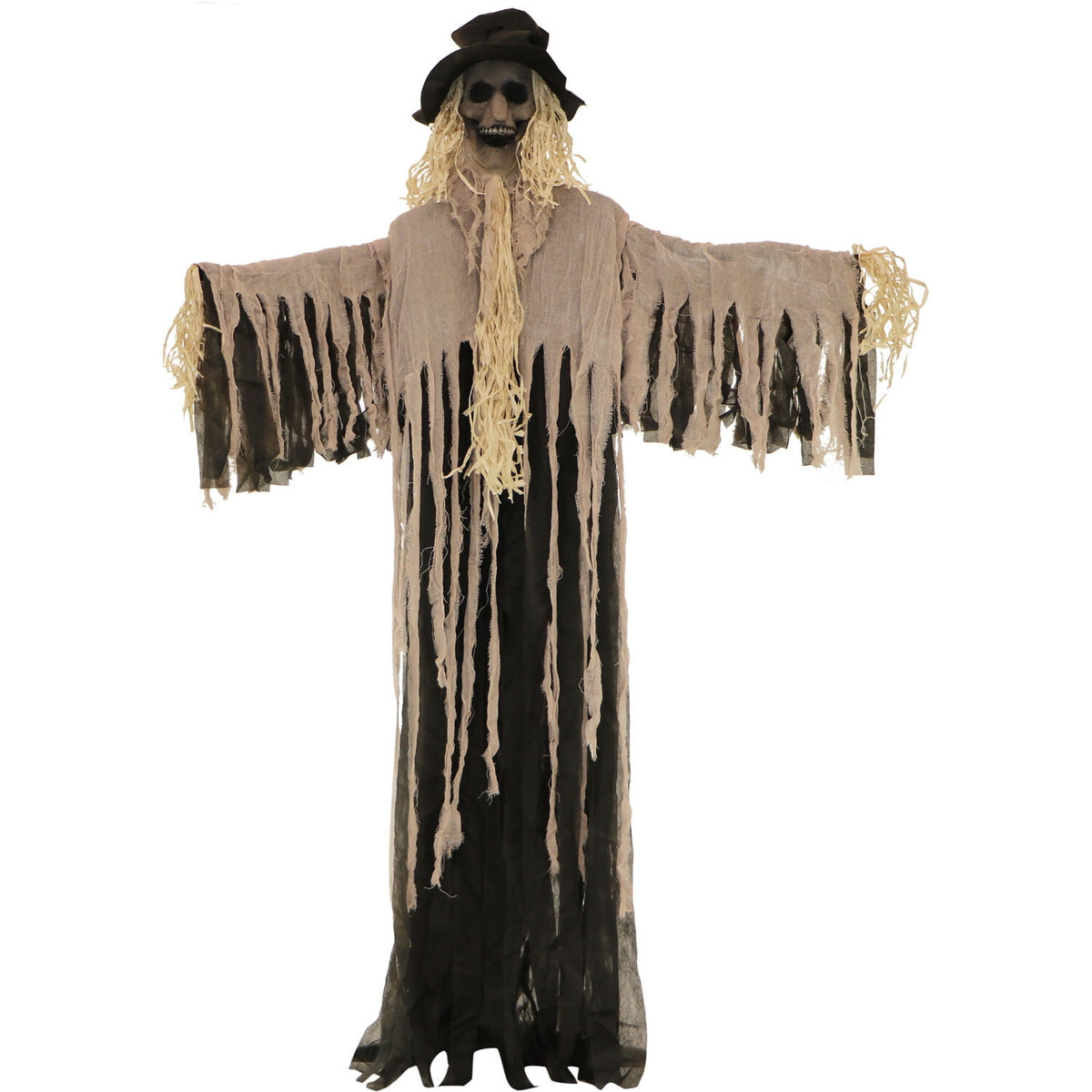 Haunt & Co 6 ft Standing Halloween Scarecrow Yard Decoration with LED Green Eyes