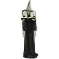 Haunt & Co 5.5 ft Poseable Witch with Spell Book, Lights and Sound, Indoor/Covered Outdoor