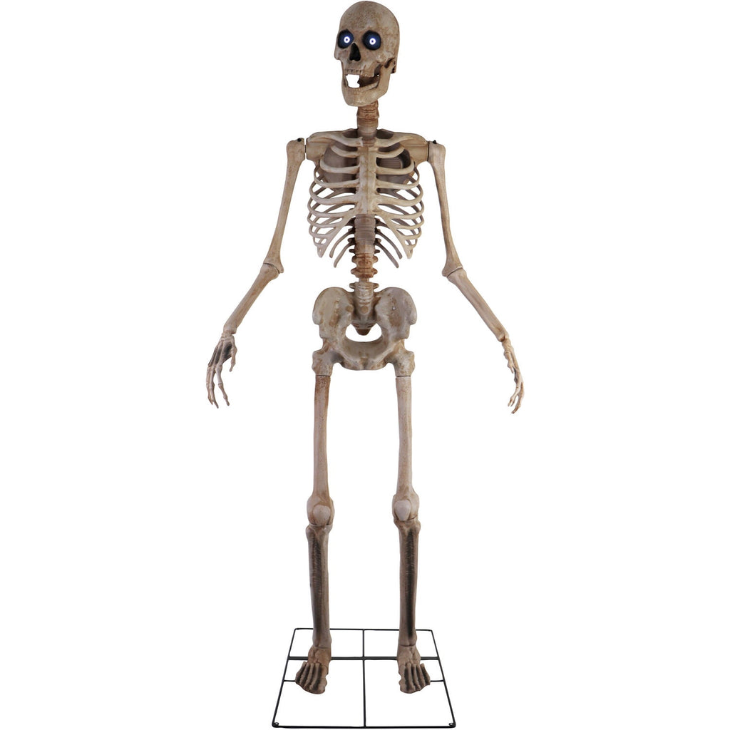 Haunt & Co 8 ft Tall Motion-Activated Towering Skeleton, Premium Talking Halloween Animatronic Decoration, Plug-In