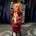 Haunt & Co 3.2 ft Voice & Sound-Sensor Rocking Horse Girl Halloween Animatronic