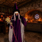 Haunt & Co Life-Size Animated Talking Witch w/ Broomstick, 6 ft