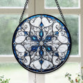 Haunt & Co Home Decor Christmas Gift - Christmas Snowflake Halloween Stained Glass Hanging Ornament - Merry & Bright Xmas Tree Decor, Holiday Gift for Family & Friends