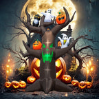 Haunt & Co Coolmade 9ft Halloween Inflatable Tree Decoration with pumpkin, Ghost, Owl, Blow up Yard Inflatables with Built-in LEDs