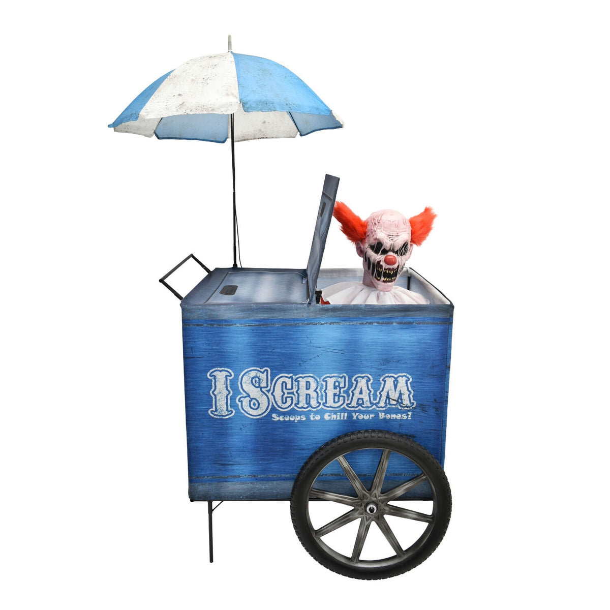 Haunt & Co I Scream Clown Cart Halloween Animatronic with Lights & Lunge, 6-ft