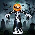Haunt & Co 9 ft Halloween Inflatables Pumpkin Skeleton Decorations with Built-in LED Lights,Large Blow Up Decoration