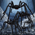 Haunt & Co 5 Pack Giant Spider ,Scary Spider Outdoor Party Decorations Props ,Black