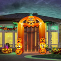 Haunt & Co 9.5ft Halloween Inflatable Pumpkin Arch with LED Lights - Outdoor/Indoor Yard Decoration