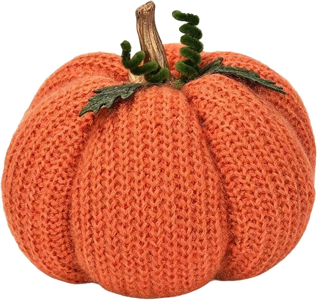 Haunt & Co Knitted Pumpkin Decor, Fall Harvest Crochet Pumpkins, Cute Knit Pumpkin Ornaments for Halloween Thanksgiving Home Decor, Fall Room Mantel Table Decoration (RL)