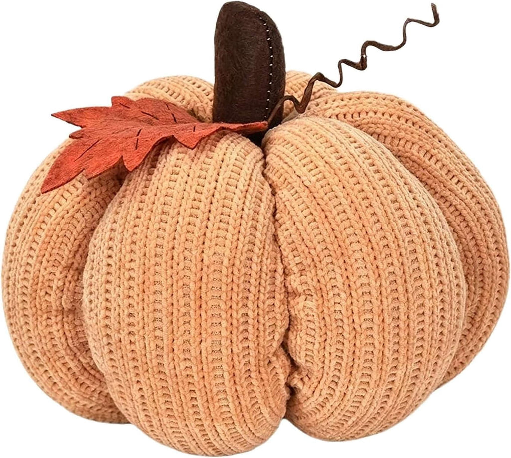 Haunt & Co Knitted Pumpkin Decor, Fall Harvest Crochet Pumpkins, Cute Knit Pumpkin Ornaments for Halloween Thanksgiving Home Decor, Fall Room Mantel Table Decoration (RL)