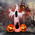 Haunt & Co 12' Halloween Inflatables Outdoor Giant Ghost with 2pcs Pumpkin Blow up Decor
