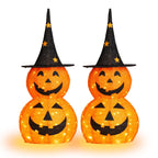 Haunt & Co 3FT Pumpkins Halloween Lighted Pumpkin Outdoor Decoration for Holiday Lawn Garden Party,2Pcs