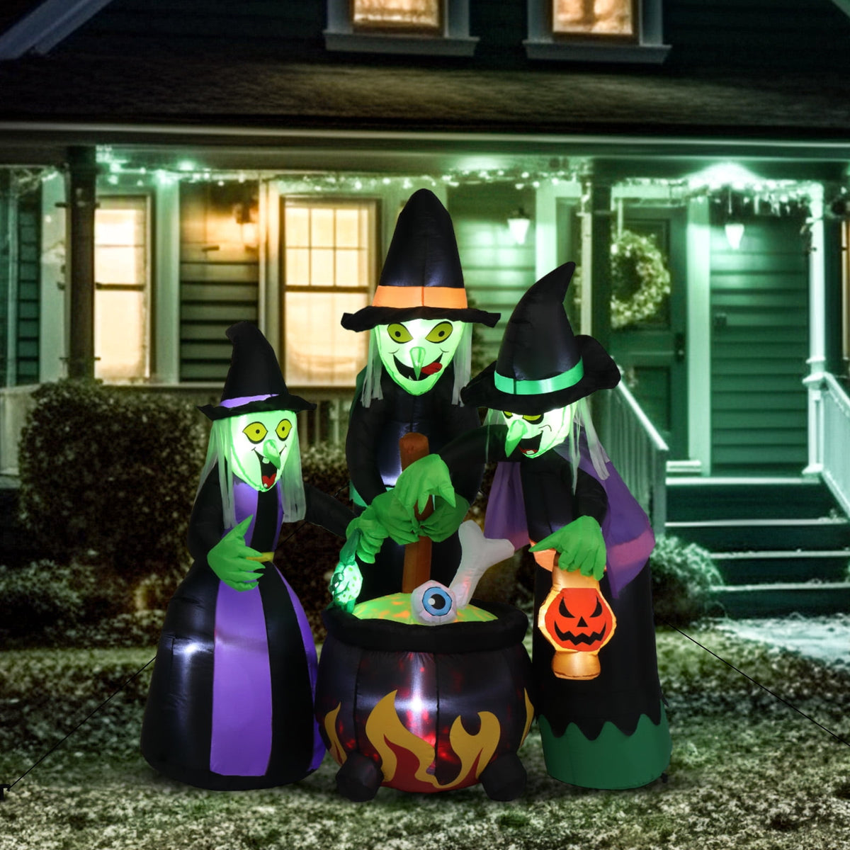 Haunt & Co 6' Halloween Inflatables Outdoor Halloween Witches Decoration Blow up Witches