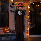 Haunt & Co 6ft Ghost with The Pumpkin Head Halloween Animated Animatronic Decoration w/ Pre-Recorded Screaming