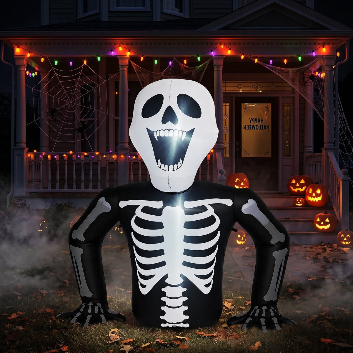 Haunt & Co 6' Halloween Inflatables Skeleton Outdoor Emerging Skeleton,Built-In LED