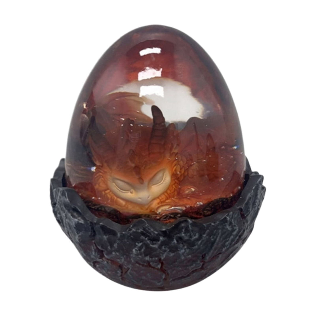 Haunt & Co Kyusrd Led Candlelight Lamp for Halloween Decor,Transparent Lavas Dragons Egg Ornament With LED Breathing Light
